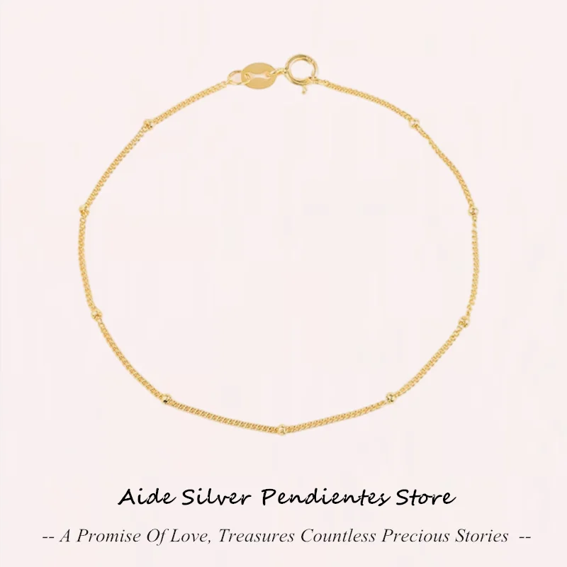 AIDE Small Bead Gold Rose Gold Silver Charm Bracelet 2021 Trend 925 Sterling Silver Bracelets For Women Fine Jewelry Pulseira
AIDE Small Bead Gold Rose Gold Silver Charm Bracelet 2021 Trend 925 Sterling Silver Bracelets For Women Fine Jewelry Pulseira