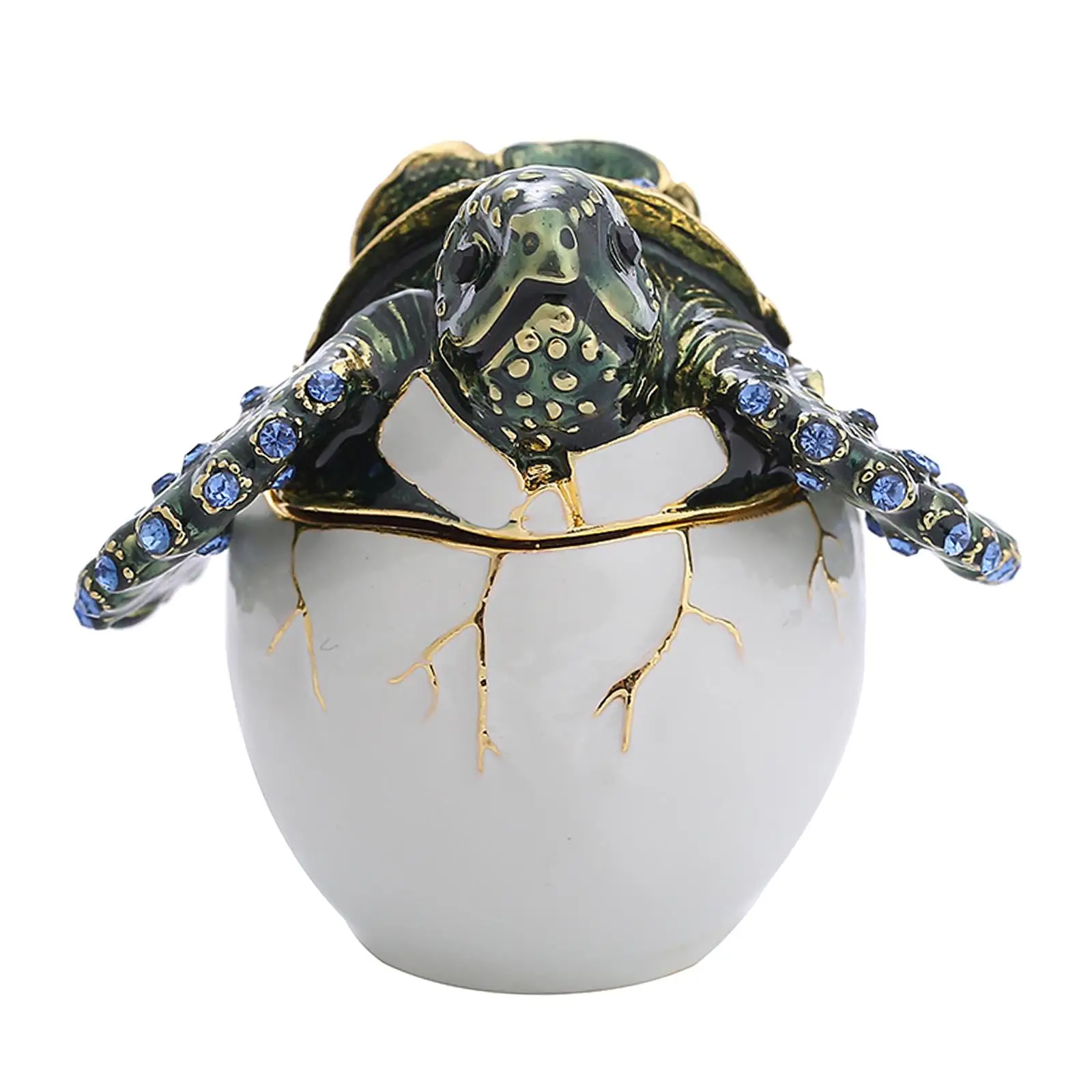 Vintage Style Tortoise Jeweled Box Broke Out of Its Shell Artwork Trinket Case Rhinestone Enamel Ornament for Furnishing Article
Vintage Style Tortoise Jeweled Box Broke Out of Its Shell Artwork Trinket Case Rhinestone Enamel Ornament for Furnishing Article