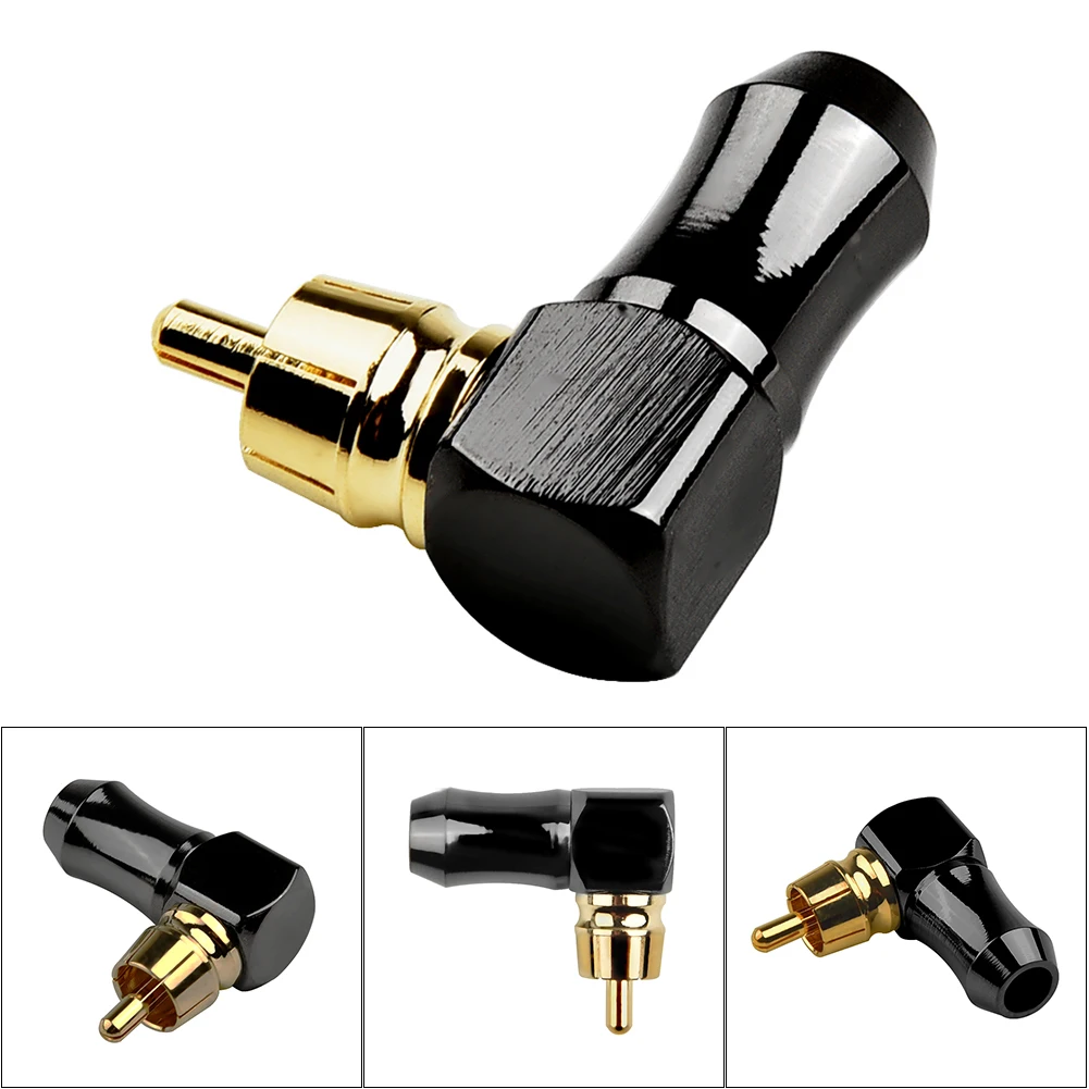 RCA Right Angle Male Plug Copper Audio Video Connector Soldering Adapte Converte L-shaped Gun Black Gold Plated Right Angle
RCA Right Angle Male Plug Copper Audio Video Connector Soldering Adapte Converte L-shaped Gun Black Gold Plated Right Angle