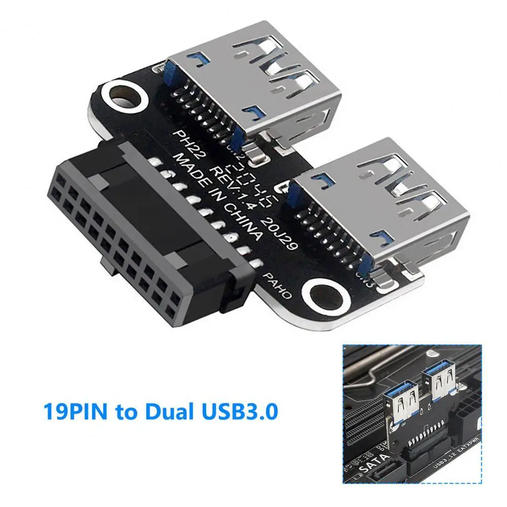 Wear-resistant Fine Workmanship USB3.0 19/20 Pin to Dual USB3.0 High-speed Converter Computer Accessories 
Wear-resistant Fine Workmanship USB3.0 19/20 Pin to Dual USB3.0 High-speed Converter Computer Accessories