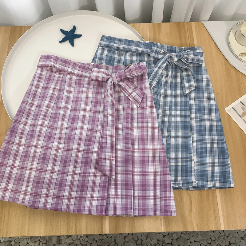 Purple Plaid Skirt Women's Summer 2022 New Sweet Bow Wrap Hip Pleated Short Skirt High Waist A-line Skirt Fashion
Purple Plaid Skirt Women's Summer 2022 New Sweet Bow Wrap Hip Pleated Short Skirt High Waist A-line Skirt Fashion