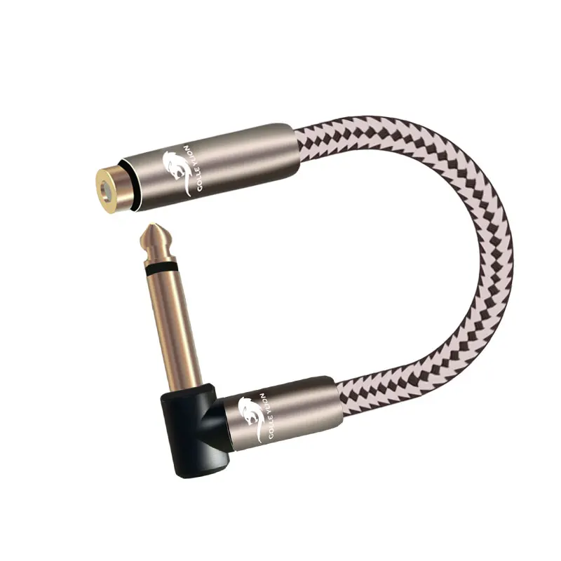 Hifi Conversion Cable Jumper 20cm 3.5mm Female to MONO 6.35mm Male 1/4" TS Jack M to 3.5 F Shielding OFC Gold Plated Cable
Hifi Conversion Cable Jumper 20cm 3.5mm Female to MONO 6.35mm Male 1/4" TS Jack M to 3.5 F Shielding OFC Gold Plated Cable