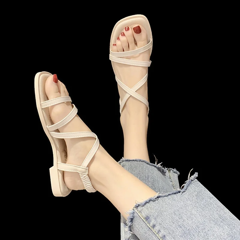 Sandals Women's 2022 Summer New Fashion Cross-Tie Black Non-slip Outer Wear Elegant Wedge Sandals
Sandals Women's 2022 Summer New Fashion Cross-Tie Black Non-slip Outer Wear Elegant Wedge Sandals