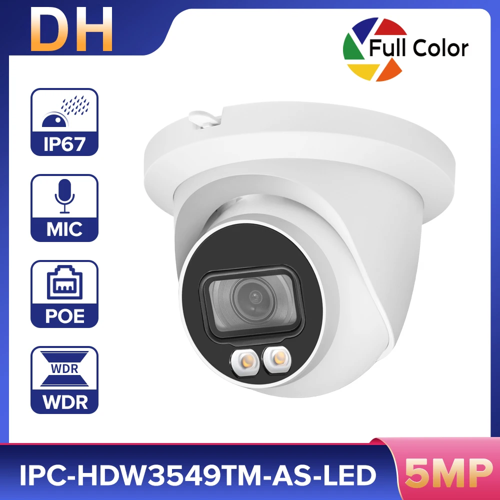 Оригинальная IP-камера DH, 5 МП, IPC-HDW3549TM-AS-LED Full Color WizSense, сетевая камера POE для наружного домашнего видеонаблюдения, камера видеонаблюдения
Оригинальная IP-камера DH, 5 МП, IPC-HDW3549TM-AS-LED Full Color WizSense, сетевая камера POE для наружного домашнего видеонаблюдения, камера видеонаблюдения
