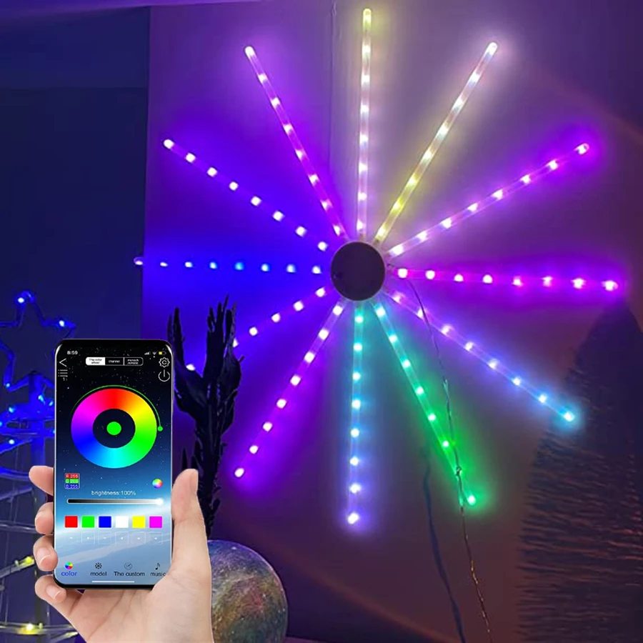 RGB APP Control Firework Wall Lights Bluetooth Smart Starburst String Light USB Christmas Fairy Light for Party Wedding Decor
RGB APP Control Firework Wall Lights Bluetooth Smart Starburst String Light USB Christmas Fairy Light for Party Wedding Decor