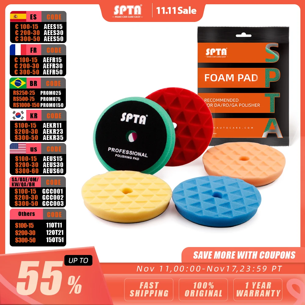 (Оптовые продажи 2 шт. и 10 шт.) SPTA 3 "(80 мм)/5"(125 мм)/6 "(150 мм) автомобильные полировальные колодки Spong для DA/RO/GA, автомобильный буфер, полировщик
(Оптовые продажи 2 шт. и 10 шт.) SPTA 3 "(80 мм)/5"(125 мм)/6 "(150 мм) автомобильные полировальные колодки Spong для DA/RO/GA, автомобильный буфер, полировщик