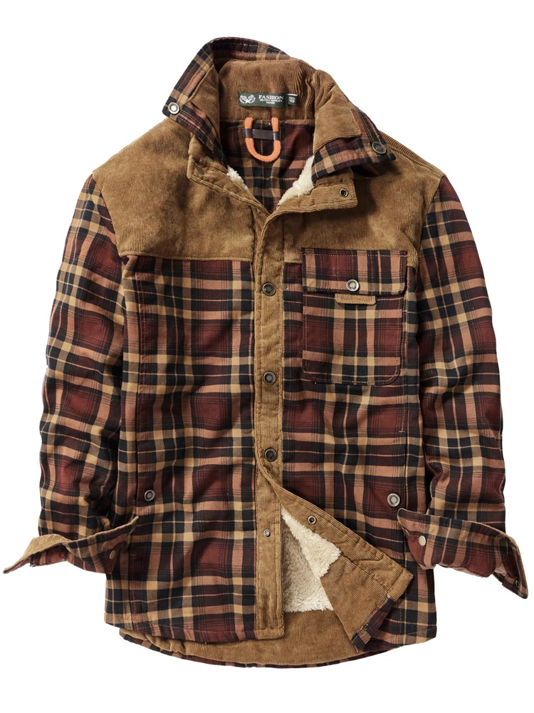 Winter Shirt Men Thick Warm Fleece Shirts for Men Plaid Cotton Double Collar Single Breasted Corduroy Plush Lamb Wool Camisa
Winter Shirt Men Thick Warm Fleece Shirts for Men Plaid Cotton Double Collar Single Breasted Corduroy Plush Lamb Wool Camisa
