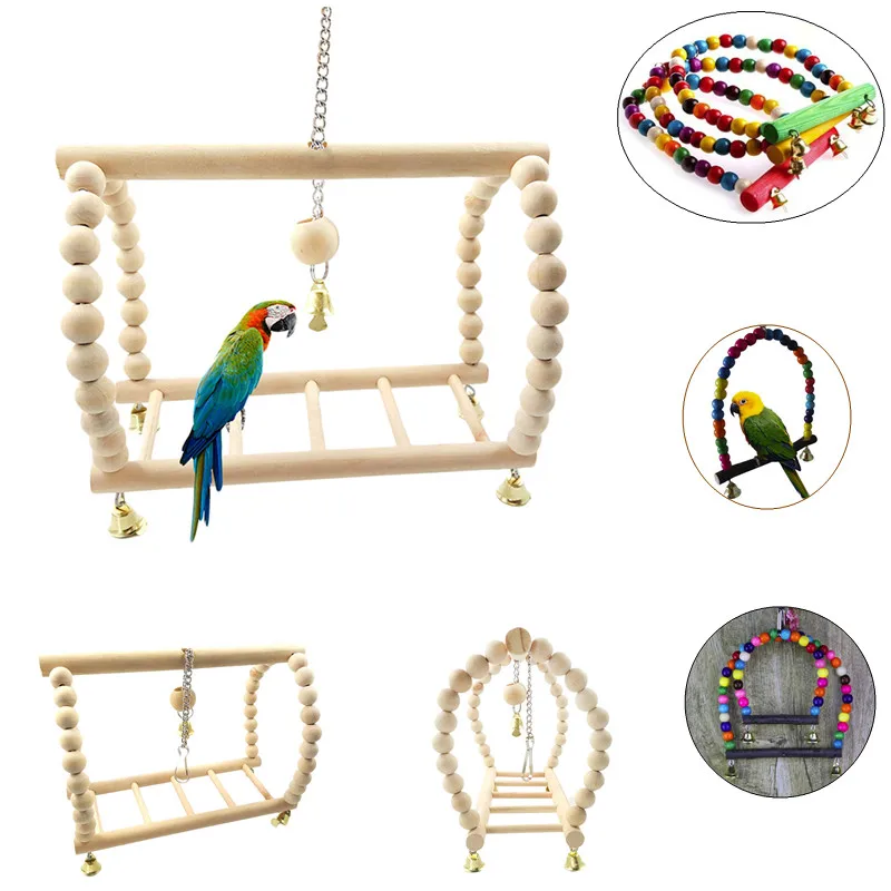 Parrots Toys Bird Swing Exercise Climbing Hanging Ladder Bridge Wooden Rainbow Pet Parrot Macaw Hammock Bird Toy With Bells
Parrots Toys Bird Swing Exercise Climbing Hanging Ladder Bridge Wooden Rainbow Pet Parrot Macaw Hammock Bird Toy With Bells