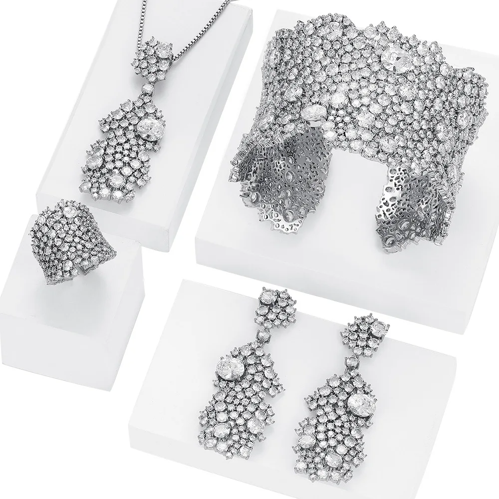 Zircon Jewelry Set Women's Wedding Party Zircon Crystal Dubai Bridal Jewelry Set
Zircon Jewelry Set Women's Wedding Party Zircon Crystal Dubai Bridal Jewelry Set