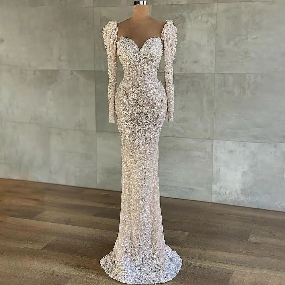 Long Sleeves Beading Crystals Prom Dress Bling Bling Sparkle Luxury Wedding Dresses Dubai Bridal Gowns
Long Sleeves Beading Crystals Prom Dress Bling Bling Sparkle Luxury Wedding Dresses Dubai Bridal Gowns