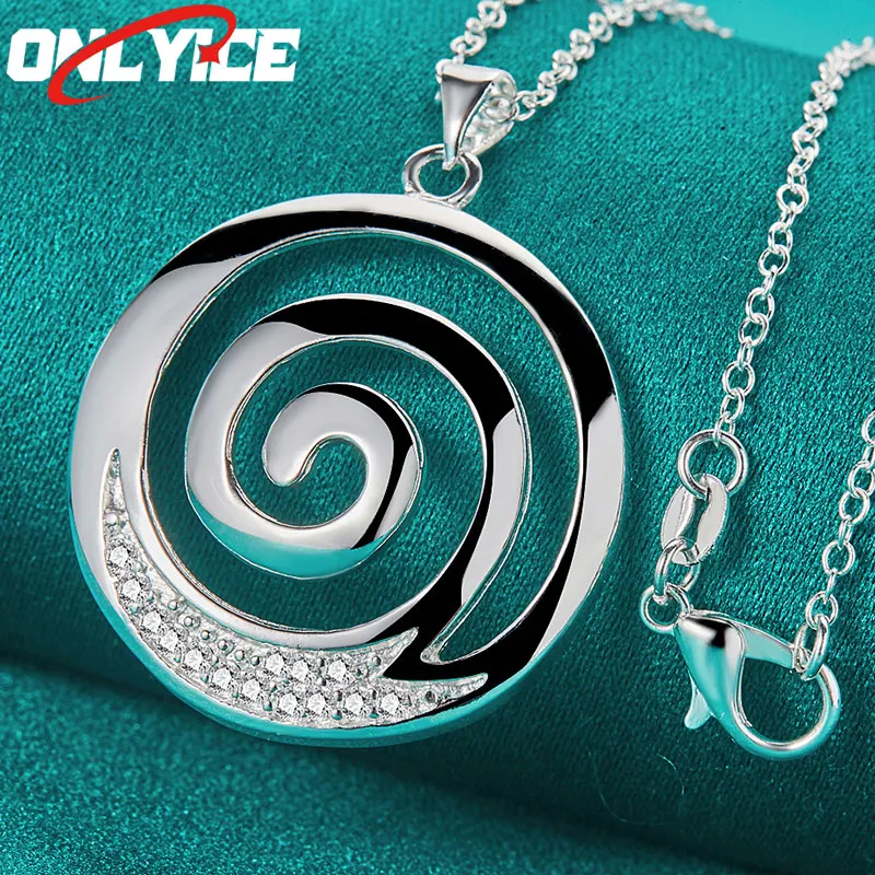 925 Sterling Silver Round Threaded Zircon Pendant Necklace 16-30 Inch Snake Chain Ladies Party Engagement Wedding Jewelry
925 Sterling Silver Round Threaded Zircon Pendant Necklace 16-30 Inch Snake Chain Ladies Party Engagement Wedding Jewelry