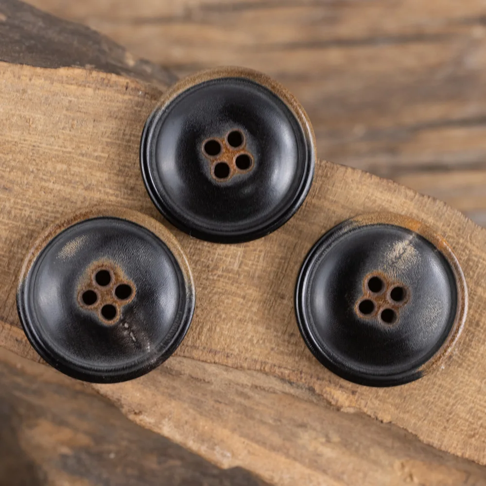 

8pcs Thin Edge Horn Buttons For Clothing Vintage Sewing Accessories Scorched Sweater Original Waistcoat Suit Shirt Coat Button