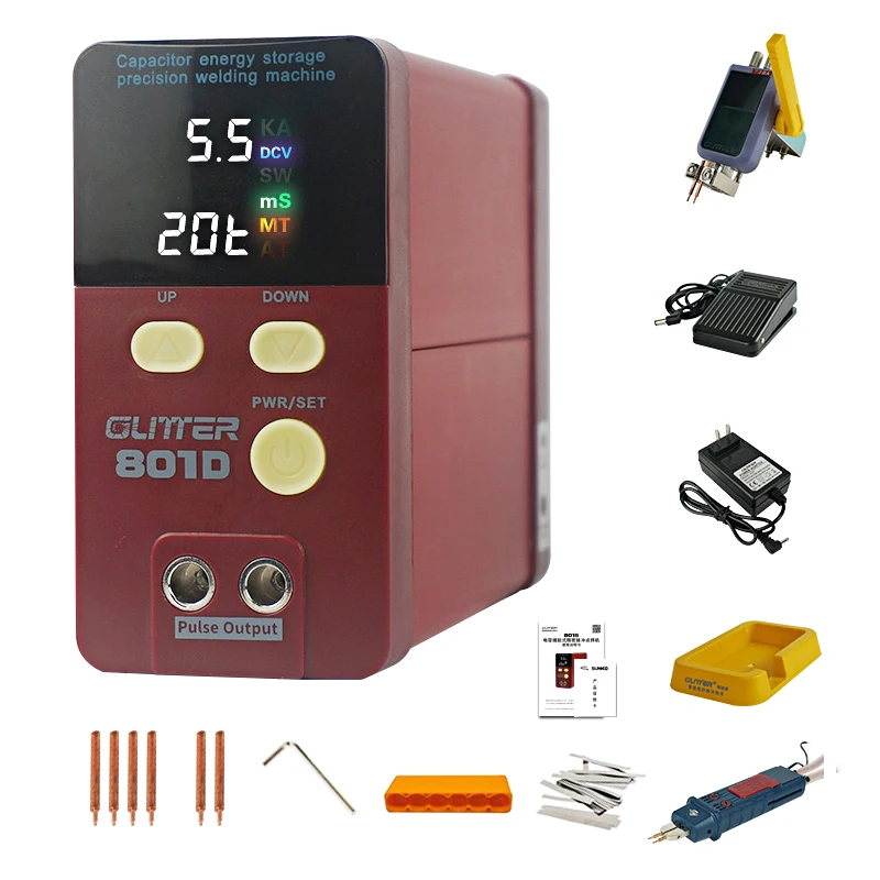GLITTER 801D Spot Welding Machine 12KW Energy Storage Pulse Spot Welder For 18650 Battery Packs Stainless Steel Iron Nickel Weld
GLITTER 801D Spot Welding Machine 12KW Energy Storage Pulse Spot Welder For 18650 Battery Packs Stainless Steel Iron Nickel Weld