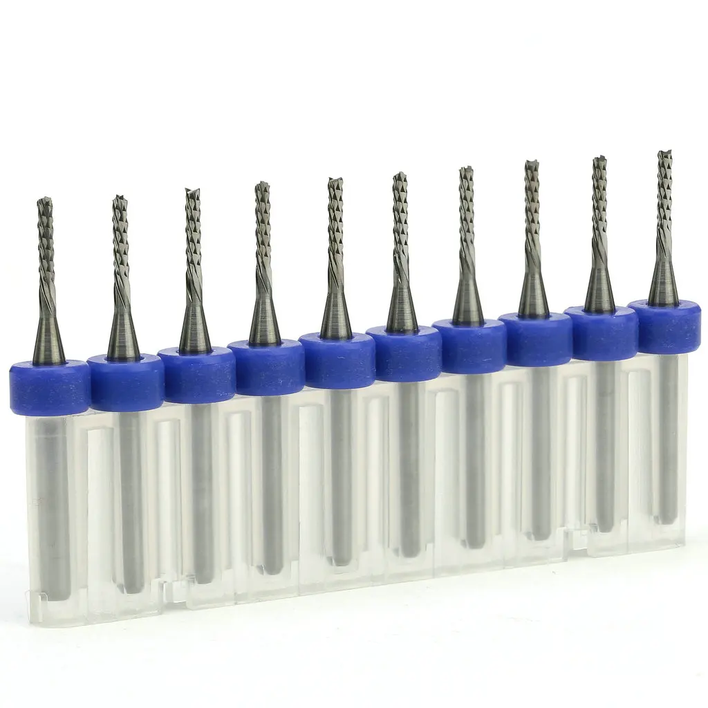 10pc 3.175*1.2mm Down Cut CNC PCB Bits Milling Tools Tungsten Carbide Cutter Left Spiral PCB End Mill Cutter Router Drill Set
10pc 3.175*1.2mm Down Cut CNC PCB Bits Milling Tools Tungsten Carbide Cutter Left Spiral PCB End Mill Cutter Router Drill Set