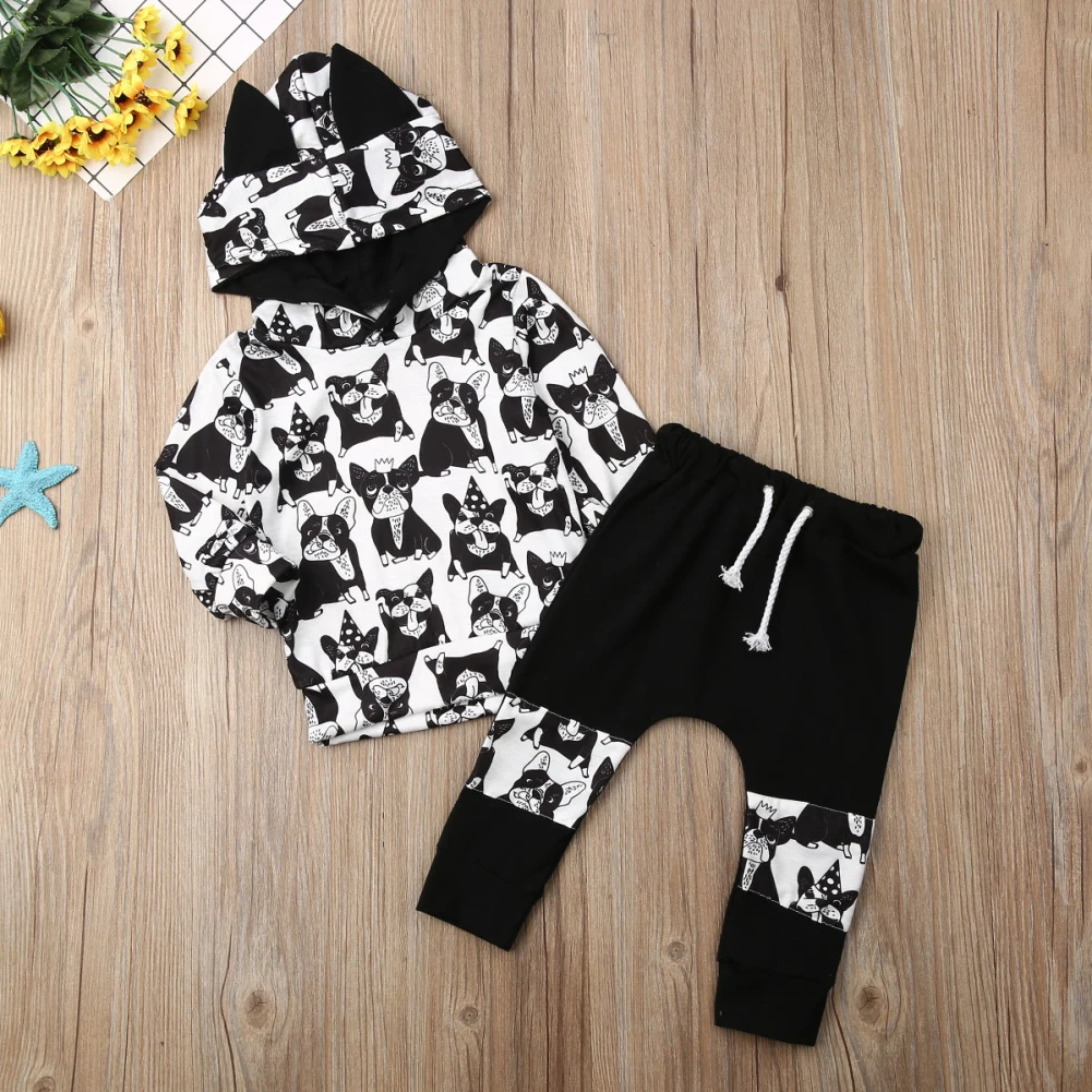 Baby Boy Dog Print Clothes Set Hooded Sweatshirt Hoodies Tops Pants 0-24M Newborn Infant Toddler Spring Fall Outfits Tracksuit 
Baby Boy Dog Print Clothes Set Hooded Sweatshirt Hoodies Tops Pants 0-24M Newborn Infant Toddler Spring Fall Outfits Tracksuit