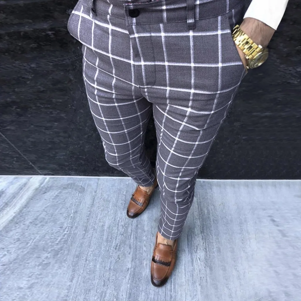 Fashion Men Pants Casual Business Slim Fit Plaid Print Zipper Long Pants Trousers Fashion Long Pants Men's Sweatpants streetwear
Fashion Men Pants Casual Business Slim Fit Plaid Print Zipper Long Pants Trousers Fashion Long Pants Men's Sweatpants streetwear