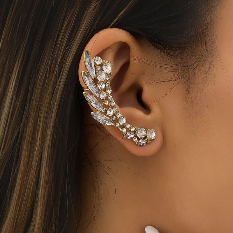 Trendy Crystal Cuff Earrings For Women Geometric Rhinestone Vintage Elf Ear Cuffs Earrings Fashion Jewelry Accessories 1pcs
Trendy Crystal Cuff Earrings For Women Geometric Rhinestone Vintage Elf Ear Cuffs Earrings Fashion Jewelry Accessories 1pcs