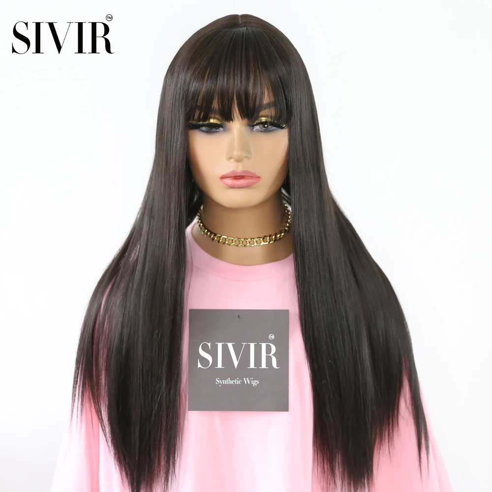 Sivir Synthetic Wigs 24inch Long Straight with Natural Bangs Black color Wigs for Women Cosplay Wigs High Temperature Fiber
Sivir Synthetic Wigs 24inch Long Straight with Natural Bangs Black color Wigs for Women Cosplay Wigs High Temperature Fiber