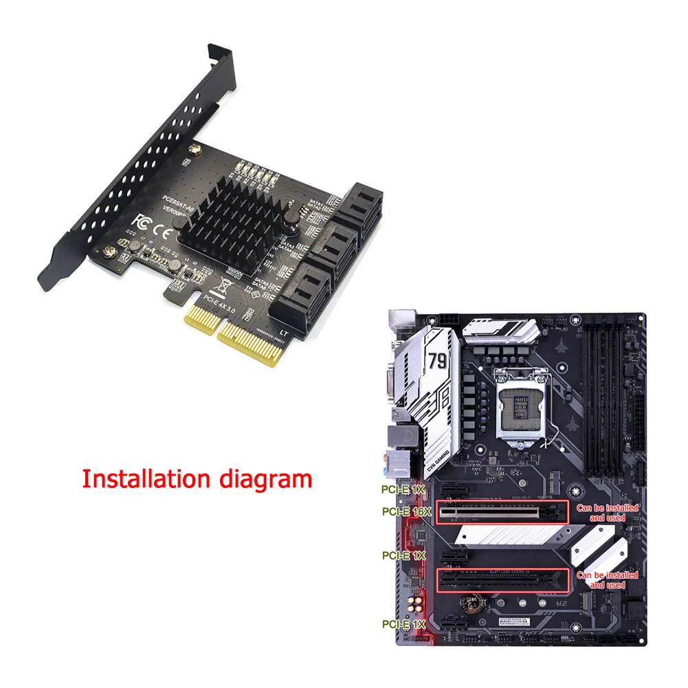 SATA III PCIe карта 6 портов 6 Гбит/с SATA к PCI-e 1X адаптер конвертер с кронштейном
SATA III PCIe карта 6 портов 6 Гбит/с SATA к PCI-e 1X адаптер конвертер с кронштейном