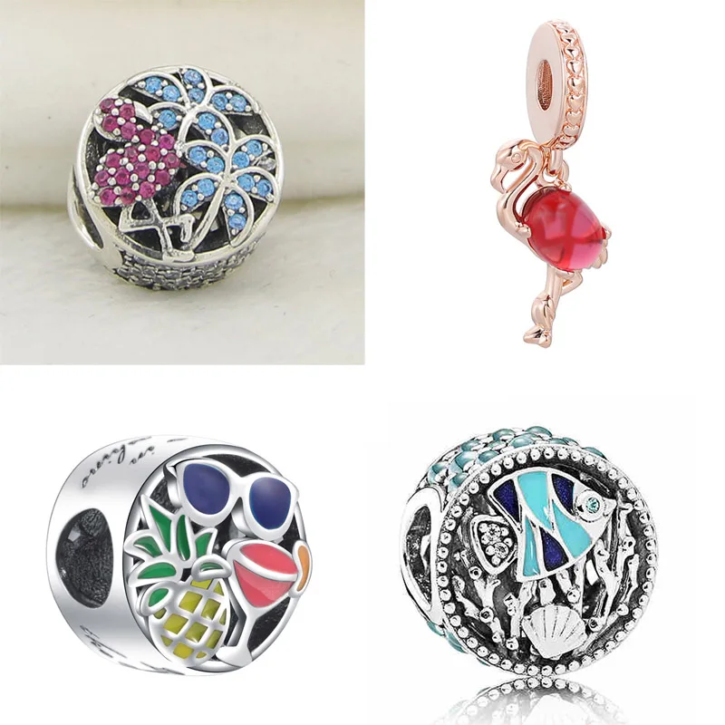 Top Quality Tropical Flamingo Palm Fish Summer Fun Charm Bead fit Women Bracelet Bangle Authentic 925 Sterling Silver Jewelry
Top Quality Tropical Flamingo Palm Fish Summer Fun Charm Bead fit Women Bracelet Bangle Authentic 925 Sterling Silver Jewelry