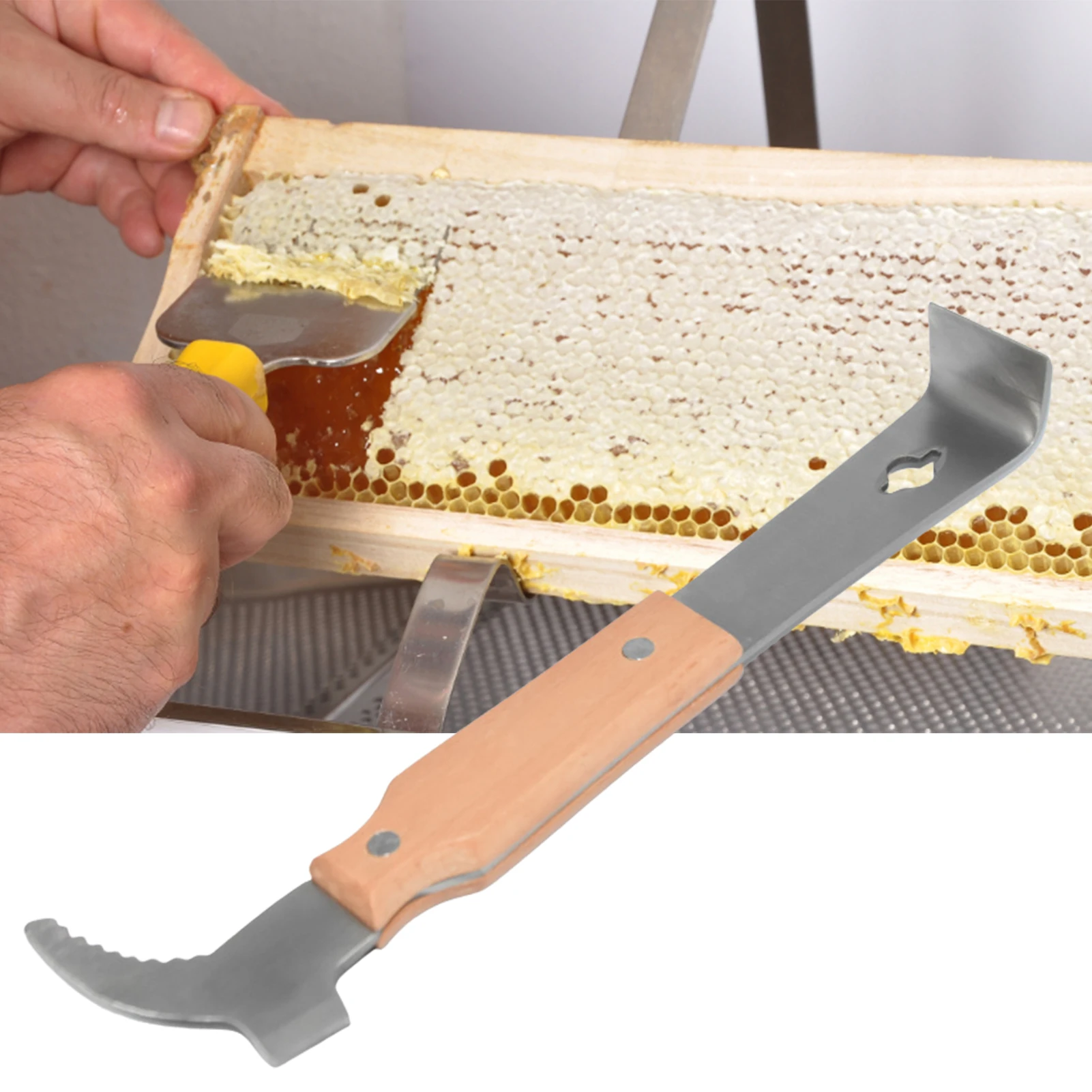 Bee Hive Tool Scraper Beehive Scraper Tool for Beekeeping Equipment Multifunctional Hive Scrapers with J-hook Beekeeper Tools
Bee Hive Tool Scraper Beehive Scraper Tool for Beekeeping Equipment Multifunctional Hive Scrapers with J-hook Beekeeper Tools