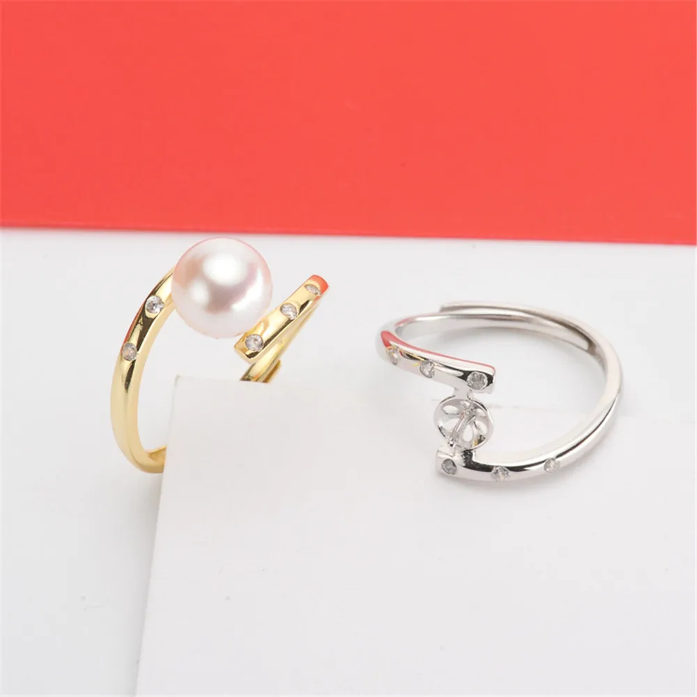 DIY Pearl Accessories S925 Silver adjustable fashion natural pearl ring with 7-9mm round flat beads No Pearl
DIY Pearl Accessories S925 Silver adjustable fashion natural pearl ring with 7-9mm round flat beads No Pearl