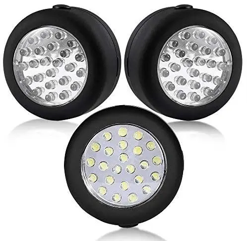 24 LED Round Magnetic Work Light Torch with Integral Hanging Hook and Magnet Set Pack of 3 Black
24 LED Round Magnetic Work Light Torch with Integral Hanging Hook and Magnet Set Pack of 3 Black