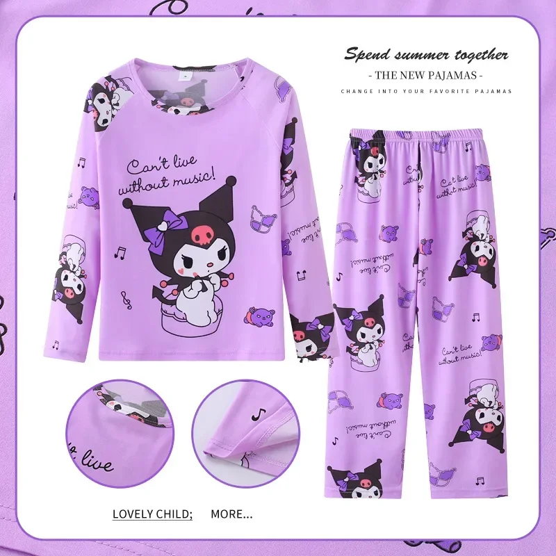 Spring and Autumn Cute Cartoon Character Kuromi Melody Girls Long Sleeve Thin Pajamas Children's Princess Style Loungewear Set
Spring and Autumn Cute Cartoon Character Kuromi Melody Girls Long Sleeve Thin Pajamas Children's Princess Style Loungewear Set