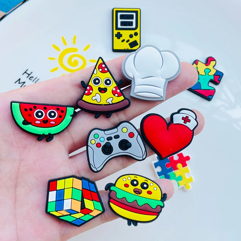 Hamburg Pizza Game Machine PVC Shoe Charm Accessories Diy Shoe Buckle Decor Fit Pins Jibz For Crocs Charms X-mas Kids Gift
Hamburg Pizza Game Machine PVC Shoe Charm Accessories Diy Shoe Buckle Decor Fit Pins Jibz For Crocs Charms X-mas Kids Gift