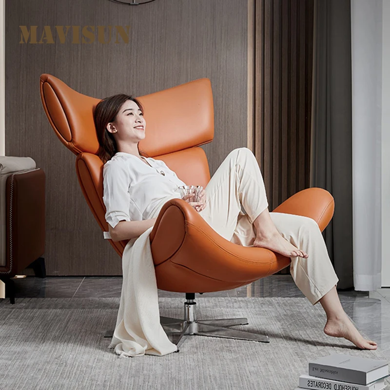 Nordic Reclining Chair Swivel Designer Single Sofa For Office Bedroom Leisure Lounge Genuine Leather Armchair For Living Room
Nordic Reclining Chair Swivel Designer Single Sofa For Office Bedroom Leisure Lounge Genuine Leather Armchair For Living Room
