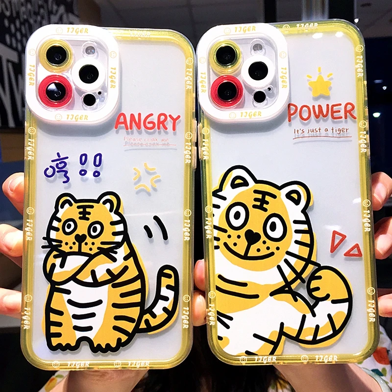 Cartoon Tiger Phone Case For iPhone 11 12 13 Pro Max XS X XR Max 7 8 Plus SE 2020 Cute Transparent Bumper Back Cover
Cartoon Tiger Phone Case For iPhone 11 12 13 Pro Max XS X XR Max 7 8 Plus SE 2020 Cute Transparent Bumper Back Cover