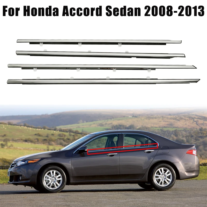4Pcs Window Weatherstrips Side Door Moulding Rubber Trim Seal Belts For Honda Accord Sedan 2008-2013 Chrome Black
4Pcs Window Weatherstrips Side Door Moulding Rubber Trim Seal Belts For Honda Accord Sedan 2008-2013 Chrome Black
