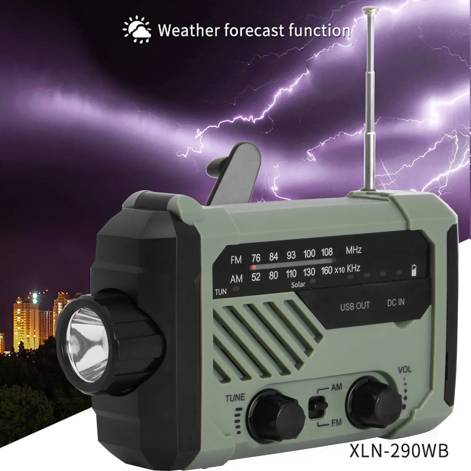 Solar Hand Crank Emergency Radio NOAA AM/FM Solar Hand Crank Multi-functional Radio Outdoor Camping Hiking Survival Accessory
Solar Hand Crank Emergency Radio NOAA AM/FM Solar Hand Crank Multi-functional Radio Outdoor Camping Hiking Survival Accessory