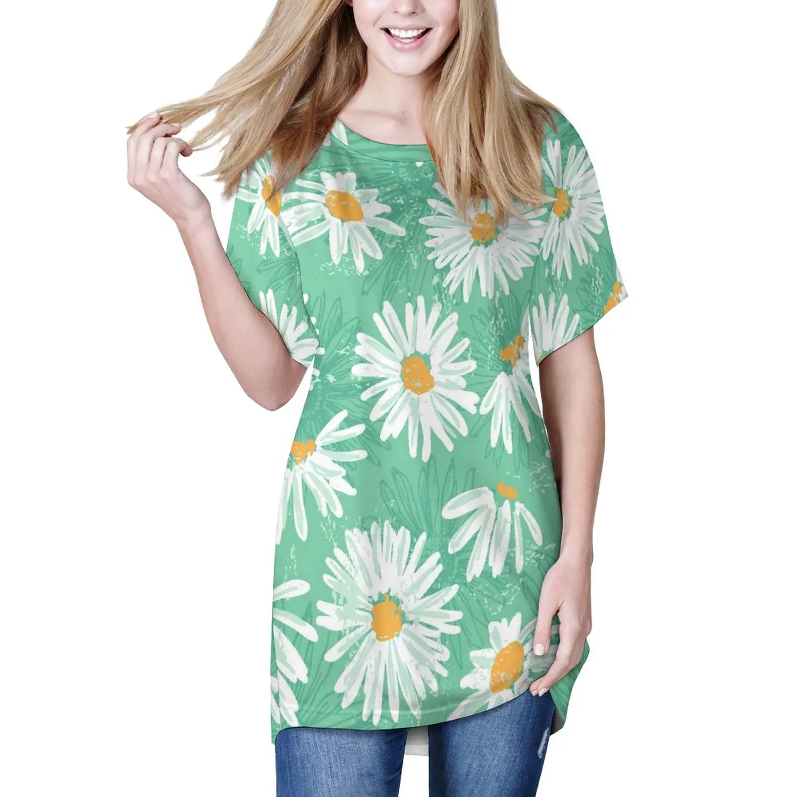 White Daisies T Shirt Flowers Print Art Trendy Long T Shirts Short Sleeve Graphic Tops Women Street Style Top Tees 3XL 4XL 5XL
White Daisies T Shirt Flowers Print Art Trendy Long T Shirts Short Sleeve Graphic Tops Women Street Style Top Tees 3XL 4XL 5XL