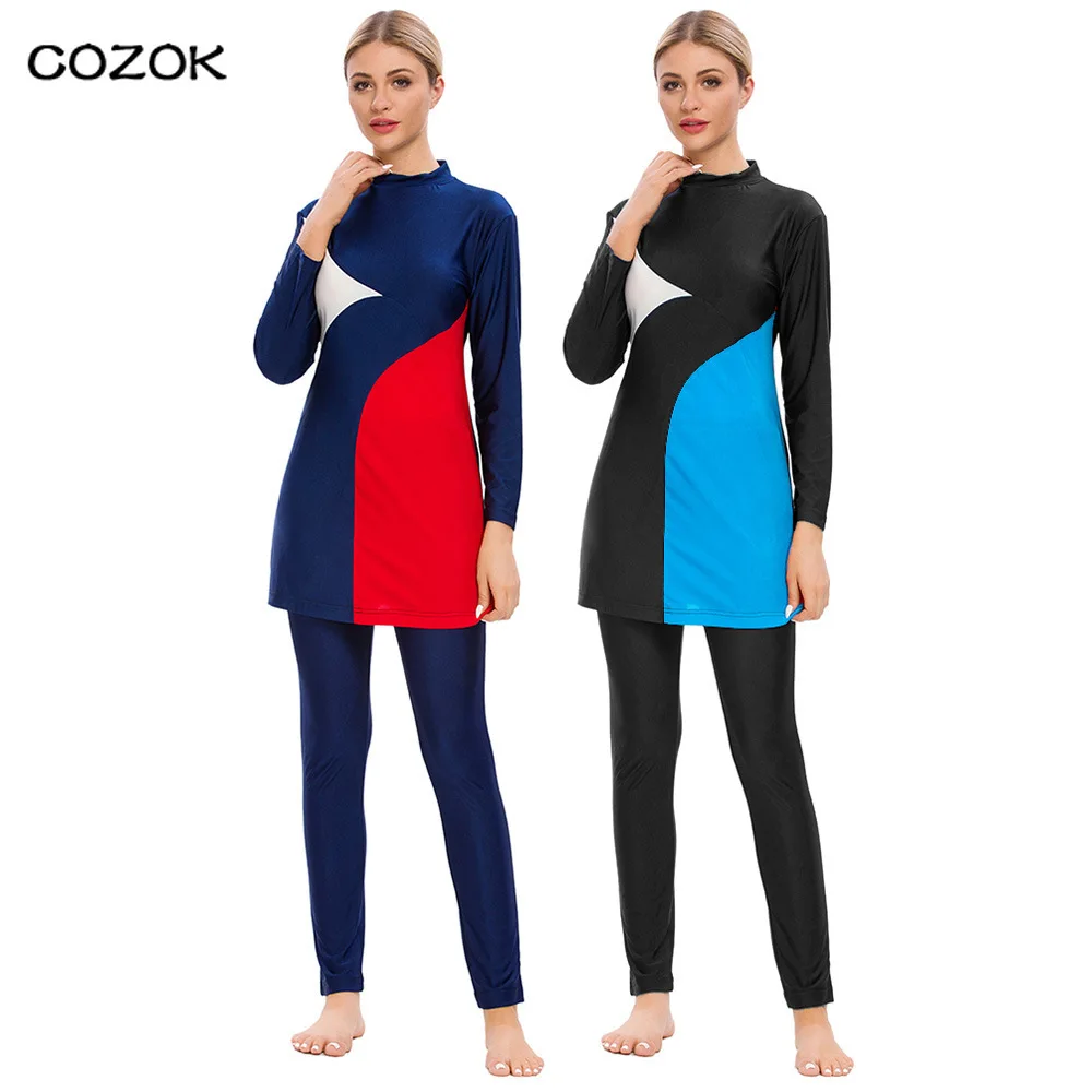 New Muslim Conservative Swimsuit Large Size Splicing 3 Piece Suit Women Burkini Swimwear Islamic Beachwear Bathing Suit Lady XL
New Muslim Conservative Swimsuit Large Size Splicing 3 Piece Suit Women Burkini Swimwear Islamic Beachwear Bathing Suit Lady XL