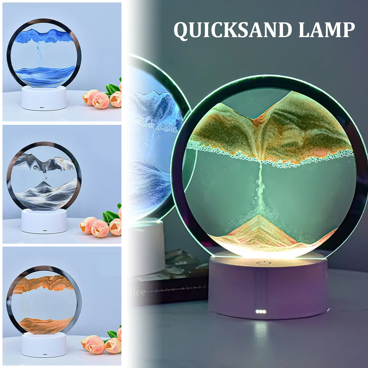 Creative Quicksand Lamp LED Sandscape Lamp Night Light with 7 Colors USB/Battery Charging Sandscape Table Light Bedside Lamp
Creative Quicksand Lamp LED Sandscape Lamp Night Light with 7 Colors USB/Battery Charging Sandscape Table Light Bedside Lamp