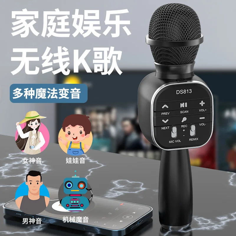 DS813 Wireless Bluetooth Microphone Karaoke Live Sound Card Wireless Bluetooth Speaker
DS813 Wireless Bluetooth Microphone Karaoke Live Sound Card Wireless Bluetooth Speaker