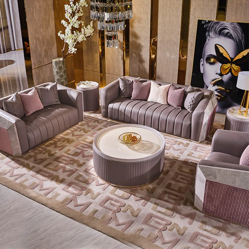 Italian leather sofa combination living room modern furniture high-end American light luxury first layer leather sofa
Italian leather sofa combination living room modern furniture high-end American light luxury first layer leather sofa