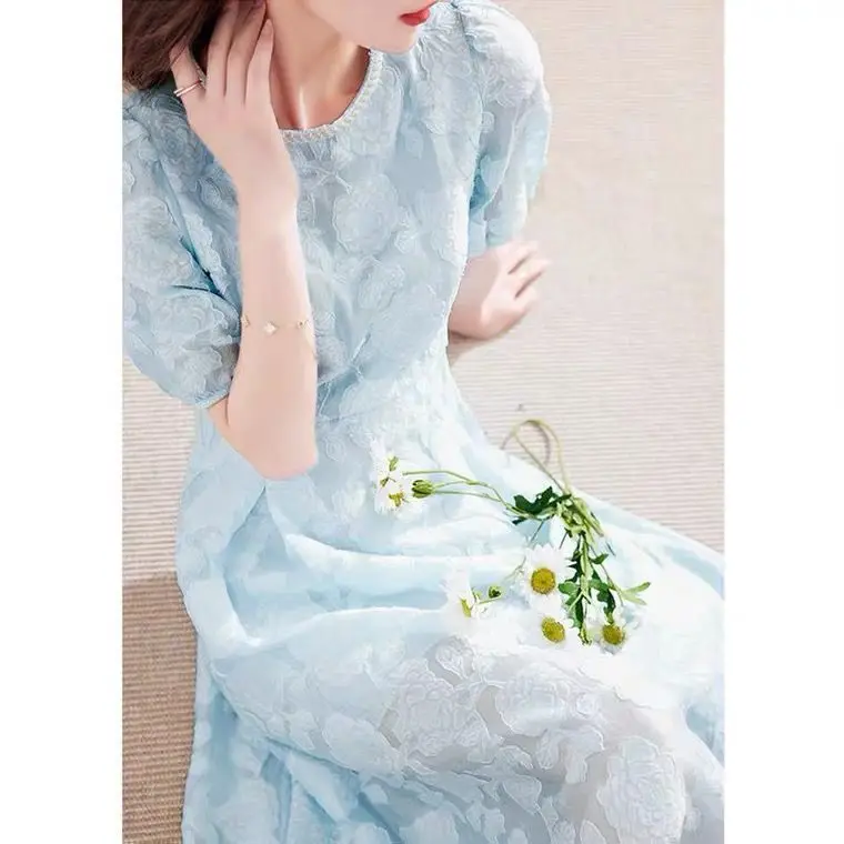 Woman Vintage Clothes Luxury Elegant Casual Women's Dresses Soft Blue Robe Spring Summer Vestidos Mujer платье женское летнее
Woman Vintage Clothes Luxury Elegant Casual Women's Dresses Soft Blue Robe Spring Summer Vestidos Mujer платье женское летнее