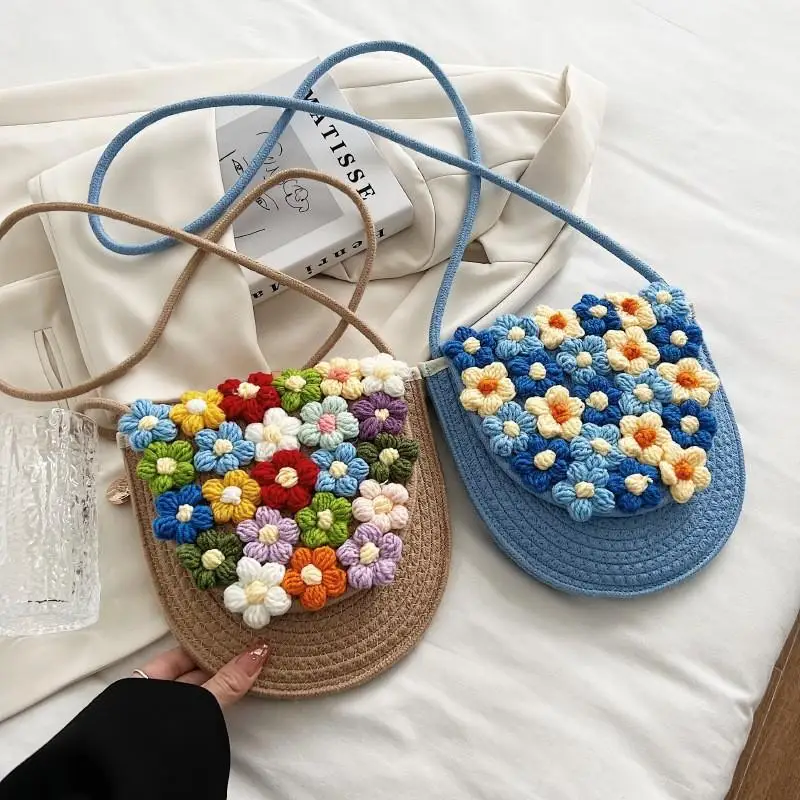 Fashion Girl Flower Straw Bag Ladies Cotton and Linen Handwoven Cover Shoulder Bag Casual Polyester Beach Bag
Fashion Girl Flower Straw Bag Ladies Cotton and Linen Handwoven Cover Shoulder Bag Casual Polyester Beach Bag