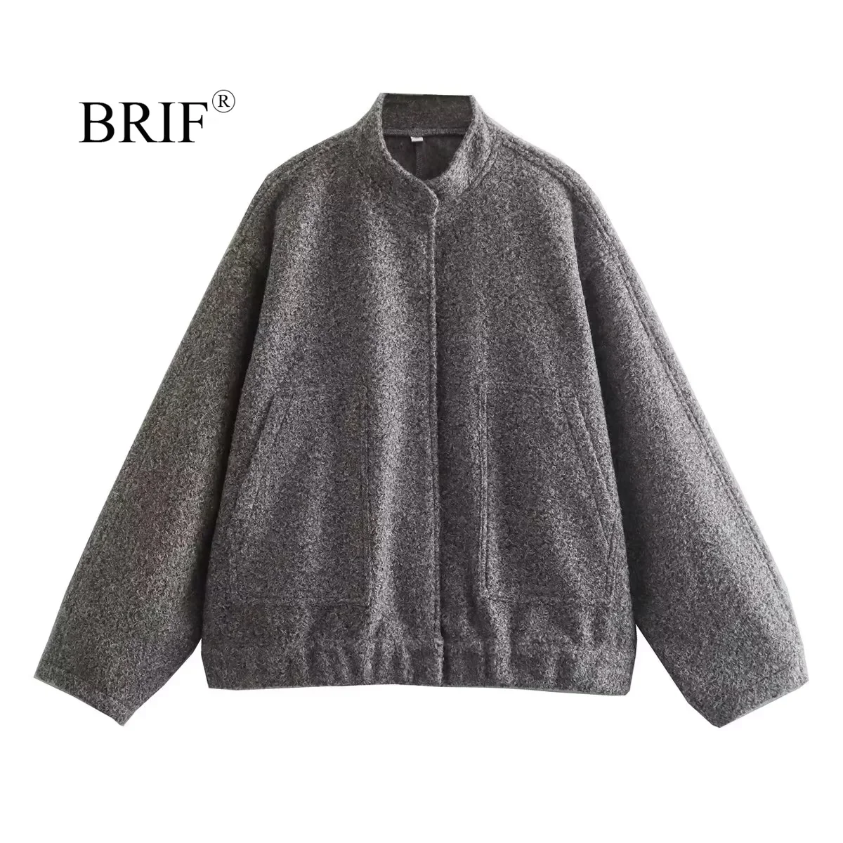 Куртка-бомбер BRIF Женская, Повседневная Свободная верхняя одежда с пуговицами, Топ с длинным рукавом, Элегантная Модная одежда серого цвета
Куртка-бомбер BRIF Женская, Повседневная Свободная верхняя одежда с пуговицами, Топ с длинным рукавом, Элегантная Модная одежда серого цвета