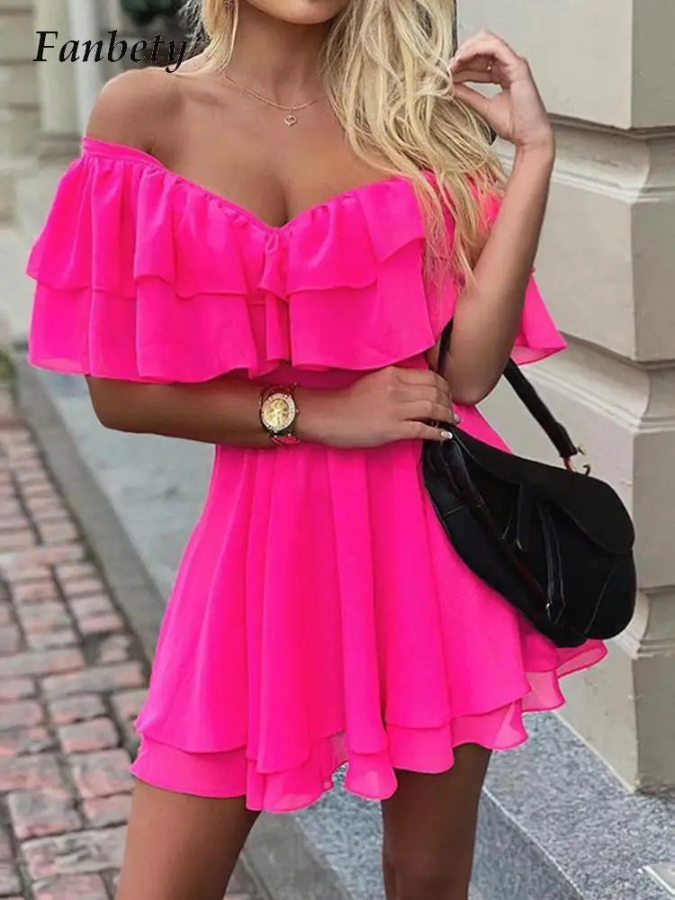 Летнее платье с открытыми плечами, модное многослойное мини-платье с принтом и оборками, женское Плиссированное шифоновое короткое платье ...
Летнее платье с открытыми плечами, модное многослойное мини-платье с принтом и оборками, женское Плиссированное шифоновое короткое платье ...