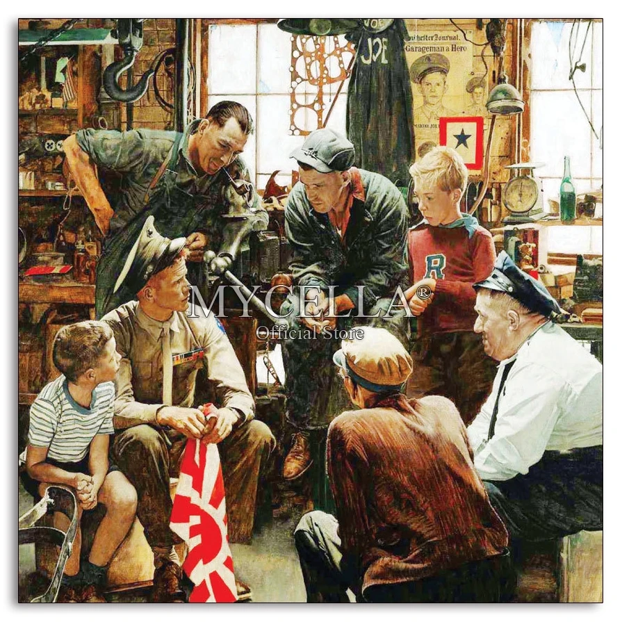 

5D Diy Diamond Painting Cross Stitch Diamond Embroidery People Rockwell Americana Military Mosaic pintura de diamante ダイヤモンドアート