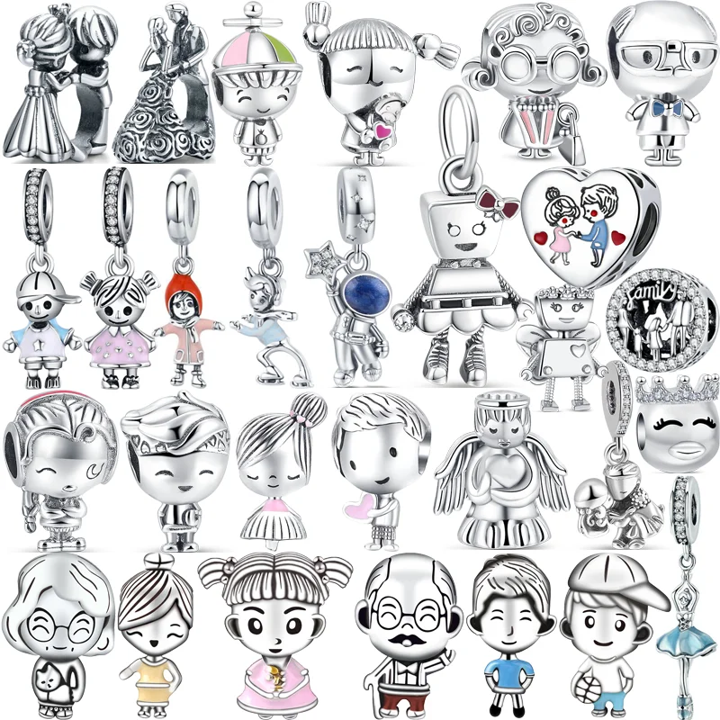 Authentic 925 Silver Boy Girl Grandpa Grandma Dad Mom Family Series Beads Fit Original Pandora Charms Bracelet Women DIY Jewelry
Authentic 925 Silver Boy Girl Grandpa Grandma Dad Mom Family Series Beads Fit Original Pandora Charms Bracelet Women DIY Jewelry