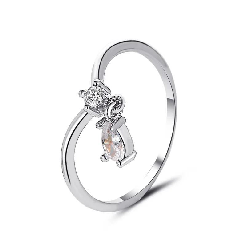 Personality Water Drop Pendant Ring Cute Zircon Stainless Steel All-match Rings for Girl Jewelry Gift
Personality Water Drop Pendant Ring Cute Zircon Stainless Steel All-match Rings for Girl Jewelry Gift