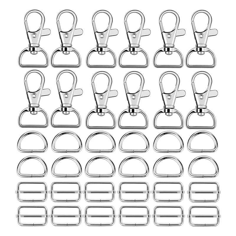 60 Pcs Metal Keychain Bulk - Swivel Snap Hooks, D Ring and Slide Buckle Triglide for Handbag Purse HardwareFasteners 
60 Pcs Metal Keychain Bulk - Swivel Snap Hooks, D Ring and Slide Buckle Triglide for Handbag Purse HardwareFasteners