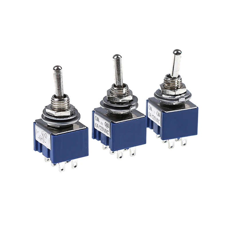 5Pcs 6 Pins 2 Positions Toggle Switch 6A 125VAC 6 Pin DPDT ON-ON Mini Toggle Switch For Switching Lamp Light ON-ON Switch 
5Pcs 6 Pins 2 Positions Toggle Switch 6A 125VAC 6 Pin DPDT ON-ON Mini Toggle Switch For Switching Lamp Light ON-ON Switch