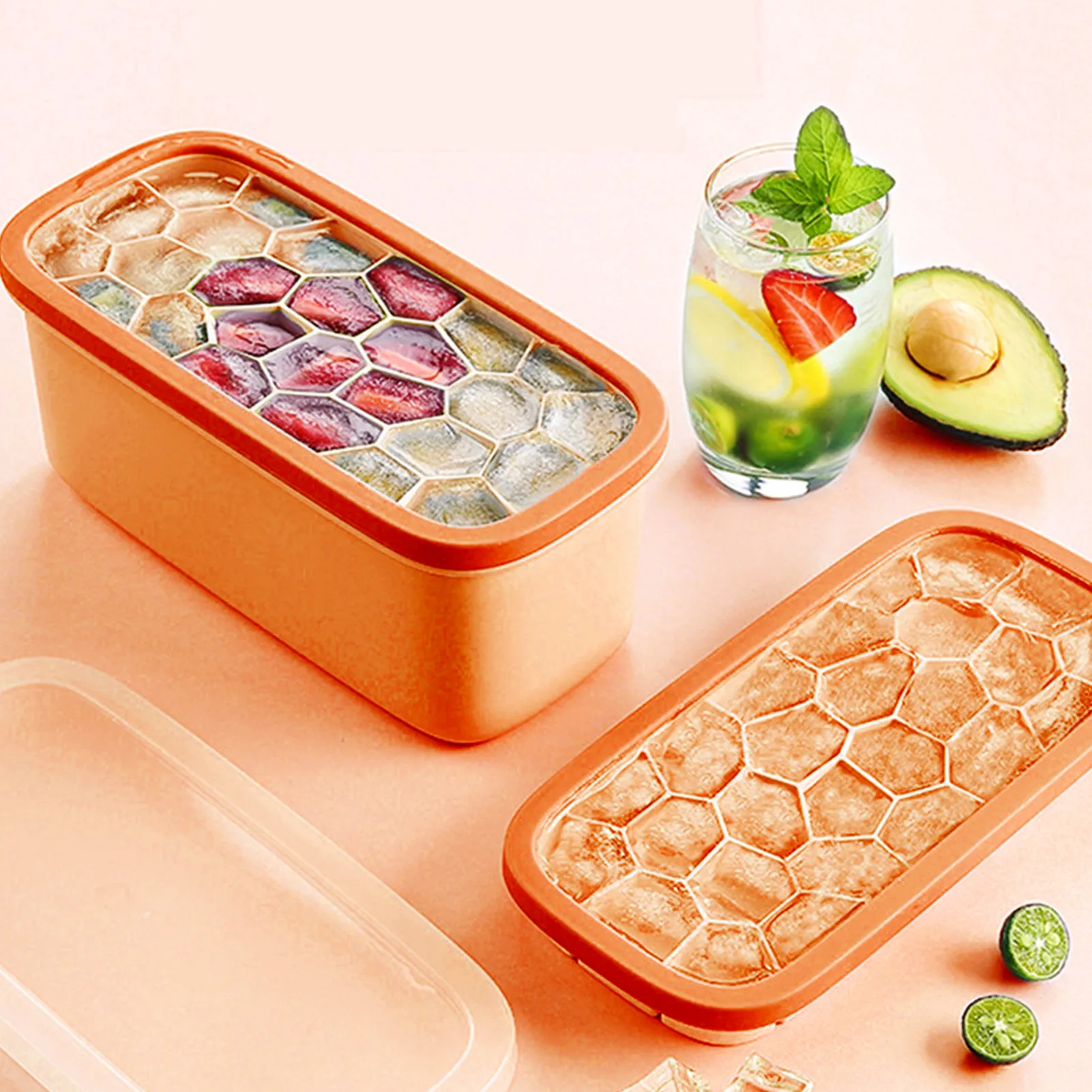 Ice Cube Tray Mold Honeycomb Ice Cube Mold Durable Ice Cube Bin With Removable Lid Easy To Use Large Capacity Ice Box Container
Ice Cube Tray Mold Honeycomb Ice Cube Mold Durable Ice Cube Bin With Removable Lid Easy To Use Large Capacity Ice Box Container