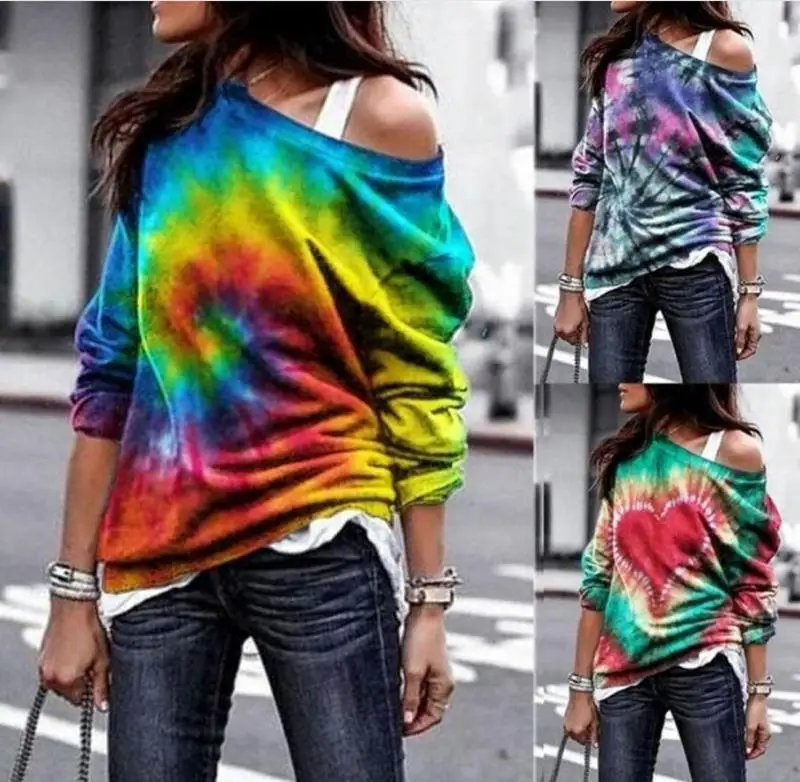 Spring And Autumn New Loose Tie Dye Printed Long Sleeved T-Shirt Top Women Lady Casual Thin Tops Female Clothing
Spring And Autumn New Loose Tie Dye Printed Long Sleeved T-Shirt Top Women Lady Casual Thin Tops Female Clothing