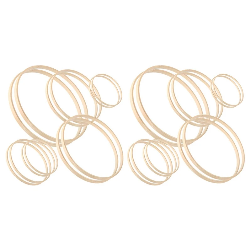 24 Pieces Wooden Bamboo Floral Hoop Set Macrame Craft Hoop Rings For DIY Wreath Decor, Dream Catcher
24 Pieces Wooden Bamboo Floral Hoop Set Macrame Craft Hoop Rings For DIY Wreath Decor, Dream Catcher